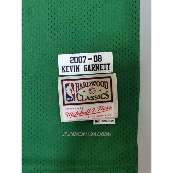Camiseta Boston Celtics Kevin Garnett NO 5 Mitchell & Ness 2007-08 Verde